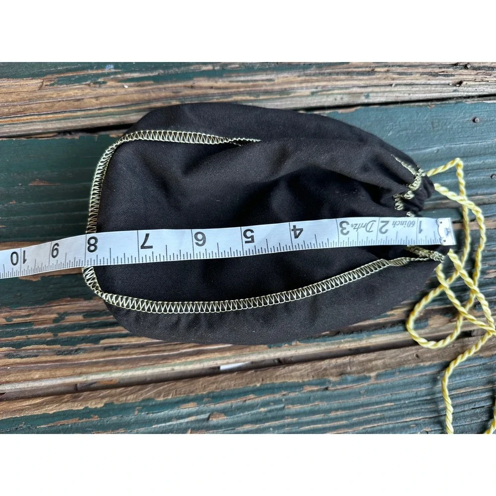 Crown Royal Black Drawstring Bag Gold Embroidery Pouch Storage Sack 9x6